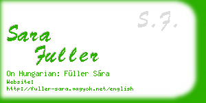 sara fuller business card